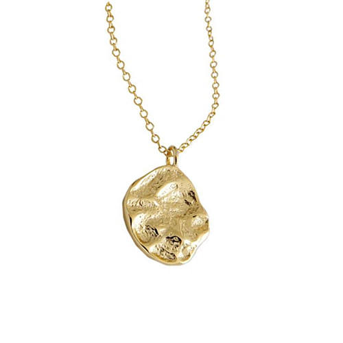 Irregular shaped jewels rock rhyolite pendant jewelry in gold plating